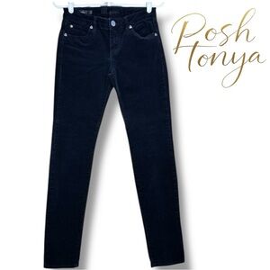 Kut From The Kloth Diana Black Corduroy Skinny Pants Size 2 Stretch